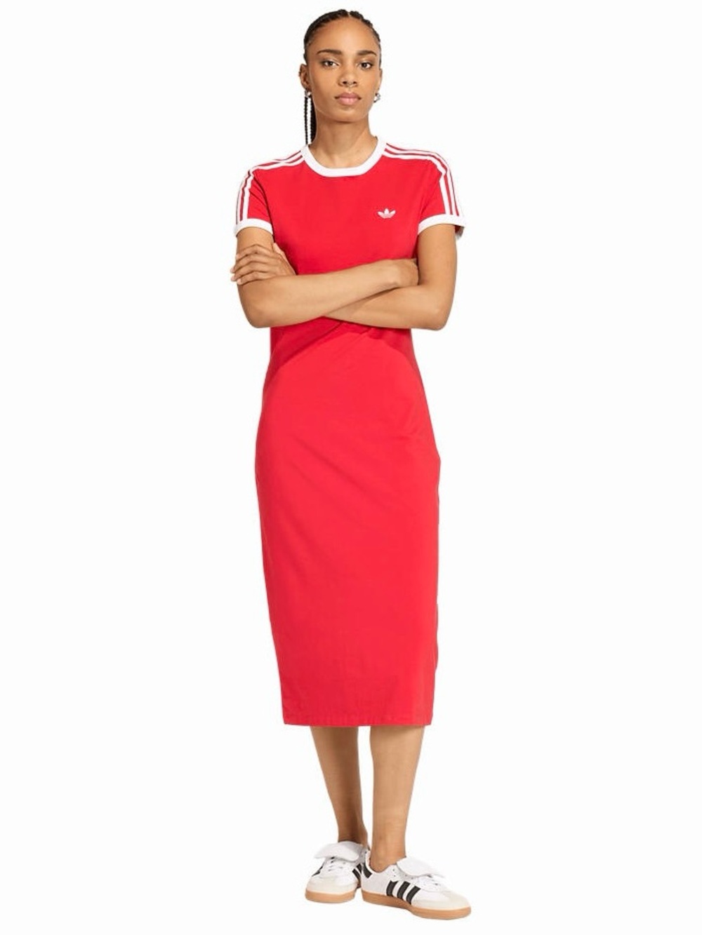 ADIDAS ORIGINALS Women’s 3 stripes slim fit midi dress❤️❤️